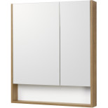 Изображение товара зеркальный шкаф 70x85 см белый матовый/дуб рустикальный акватон сканди 1a252202sdz90