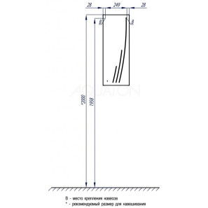 Изображение товара шкаф одностворчатый подвесной 30,5х81,8 см белый глянец r акватон минима 1a001803mn01r