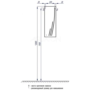 Изображение товара шкаф одностворчатый подвесной 30,5x81,8 см белый глянец r акватон минима 1a001803mn01r