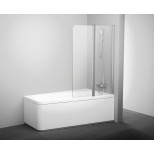 Изображение товара шторка для ванны двухэлементная к ваннам 10° ravak 10cvs2-100 r белый+транспарент 7qra0103z1