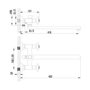 Изображение товара смеситель универсальный lemark standard lm2112c