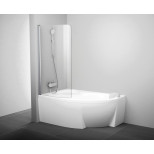 Изображение товара шторка для ванны одноэлементная ravak cvsk1 85 л белая+транспарент 7qlm0100y1