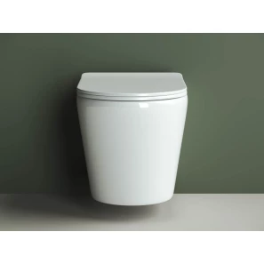 Изображение товара унитаз подвесной ceramica nova highlight cn1804 безободковый, с сиденьем микролифт, белый