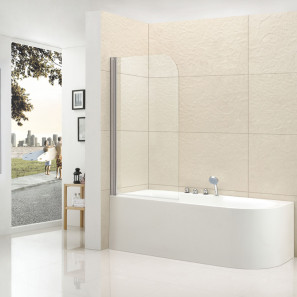 Изображение товара шторка для ванны cezares eco 80 см текстурное стекло eco-v-1-80/140-p-cr-l