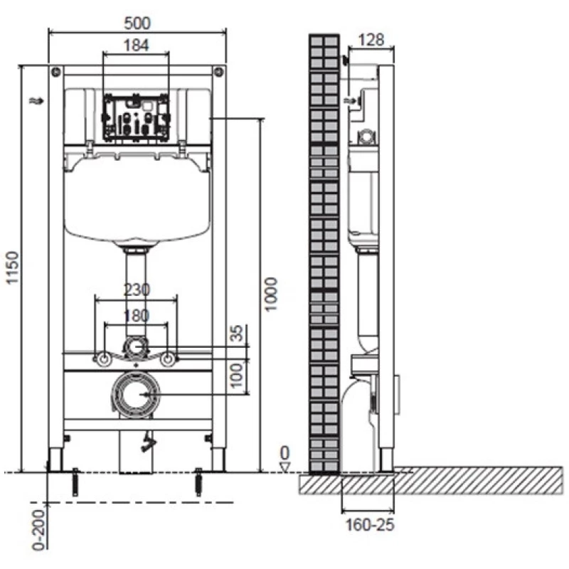 Комплект подвесной унитаз Ideal Standard Tesi Aquablade T007901 + T352701 + система инсталляции Jacob Delafon E24156-NF + E20859-7-BMT