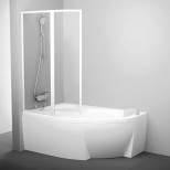 Изображение товара шторка для ванны 98 см ravak vsk2 rosa 160 l белый прозрачное 76l90100z1