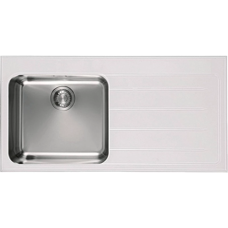 Кухонная мойка Franke Epos EOV 611 полированная сталь/белый 101.0150.349