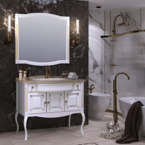 Изображение товара комплект мебели белый золотая патина 100 см со столешницей opadiris лаура