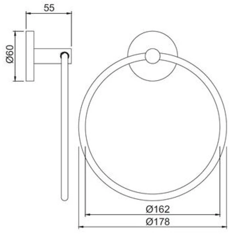 Кольцо для полотенец Jaquar Continental ACN-CHR-1121BN