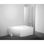Изображение товара шторка для ванны одноэлементная ravak cvsk1 100 п белая+транспарент 7qrs0100y1