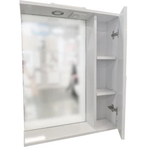 Изображение товара зеркальный шкаф 60x74 см белый глянец/белый матовый r corozo денвер sd-00000533