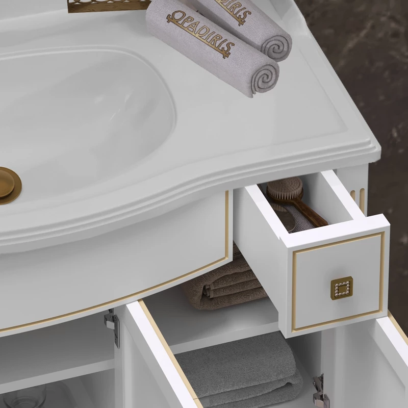 Комплект мебели белый золотая патина 100 см Opadiris Лаура