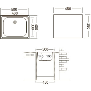 Изображение товара кухонная мойка матовая сталь ukinox классика clm500.400 --t5c 1c