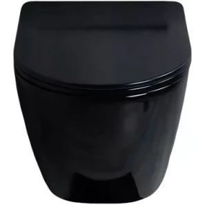 Изображение товара унитаз подвесной gid tr2198-18 безободковый, с сиденьем микролифт, черный глянец