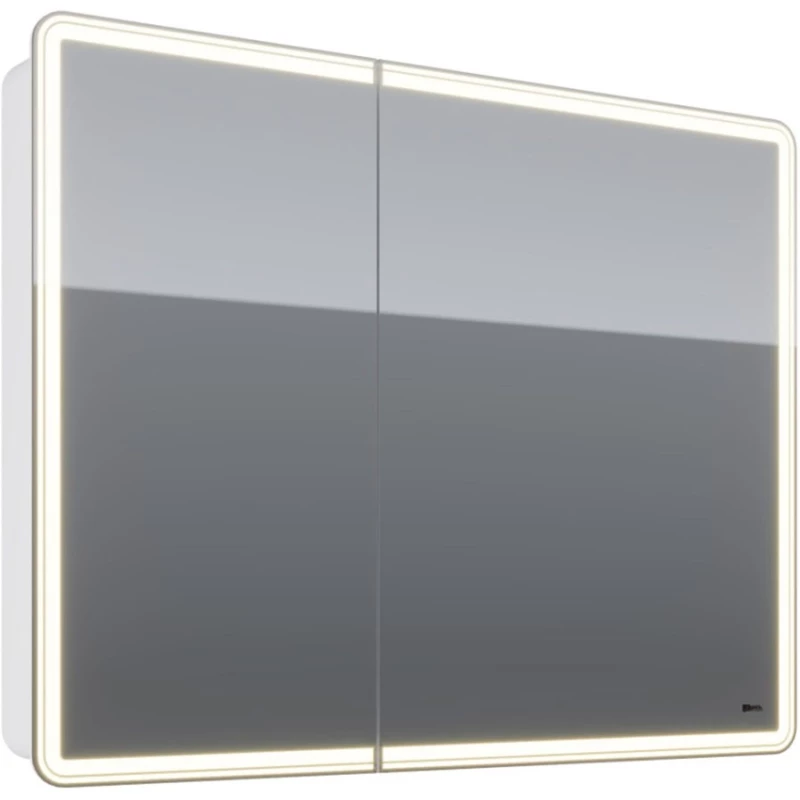 Зеркальный шкаф 100x80 см белый глянец Lemark Element LM100ZS-E