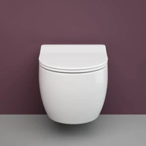 Изображение товара унитаз подвесной ceramica nova play cn3001 безободковый, с сиденьем микролифт, белый
