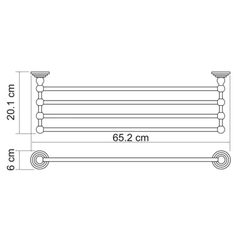 Полка для полотенец 65,2 см WasserKRAFT Ammer К-7011