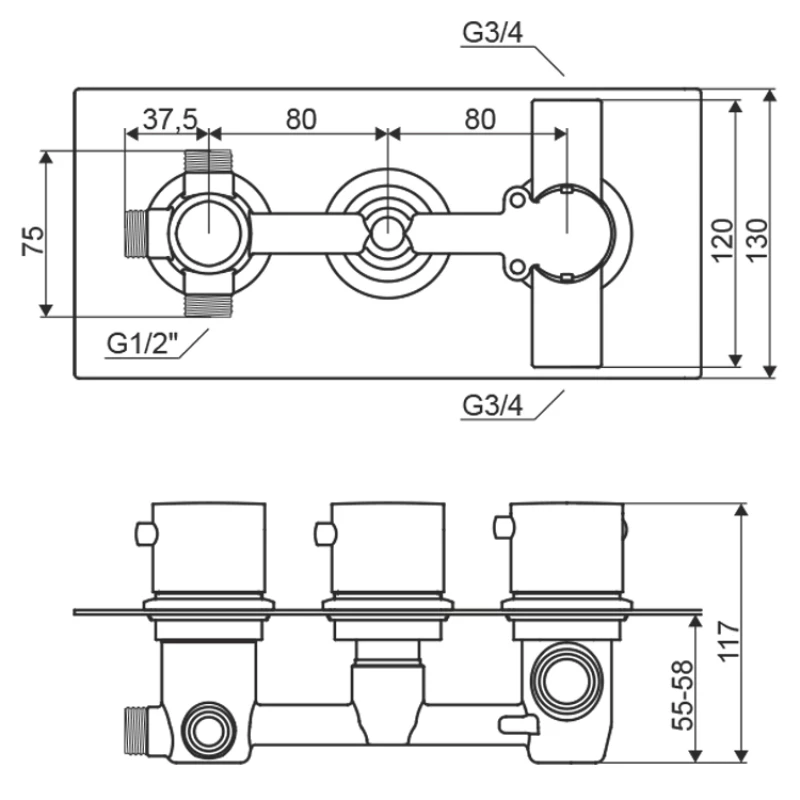 Термостатический смеситель для ванны Excellent Suprema P ARAC.GR-AZ-34