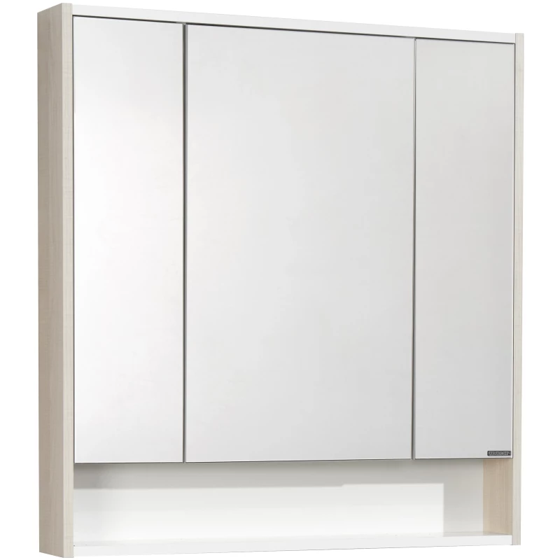 Зеркальный шкаф 80x86 см белый глянец/ясень фабрик Акватон Рико 1A215302RIB90