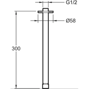 Изображение товара потолочный держатель для верхнего душа 300 мм jacob delafon e10043-cp