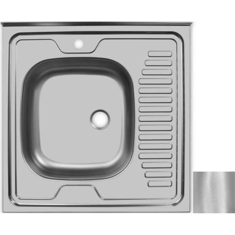 Кухонная мойка матовая сталь Ukinox Стандарт STD600.600 ---4C 0L-