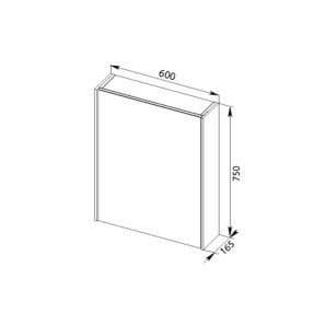 Изображение товара зеркальный шкаф 60х75 см белый aquanet латина 00179942