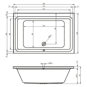 Изображение товара акриловая ванна 180x120 см riho castello b064001005
