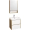 Комплект мебели белый глянец/дуб рустикальный 55 см Акватон Сканди 1A251701SDZ90 + 1WH501620 + 1A252102SDZ90 - 3