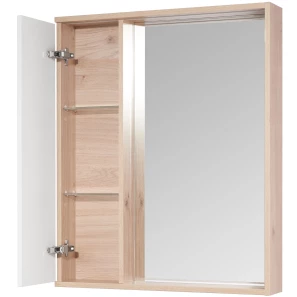 Изображение товара зеркальный шкаф 60x85,2 см белый глянец/дуб эврика акватон бостон 1a240202bn010