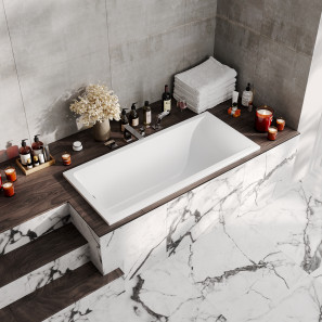 Изображение товара ванна из литого мрамора 150х70 см marmo bagno алесса new mb-aln150-70