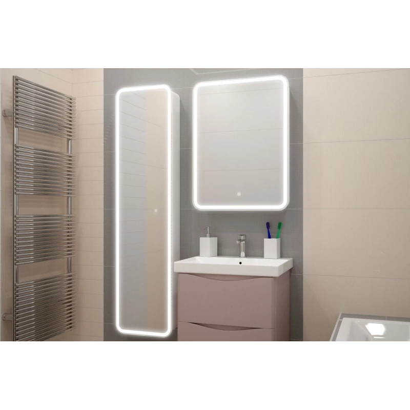 Зеркальный шкаф 60x80 см белый матовый R Art&Max Platino AM-Pla-600-800-1D-R-DS-F