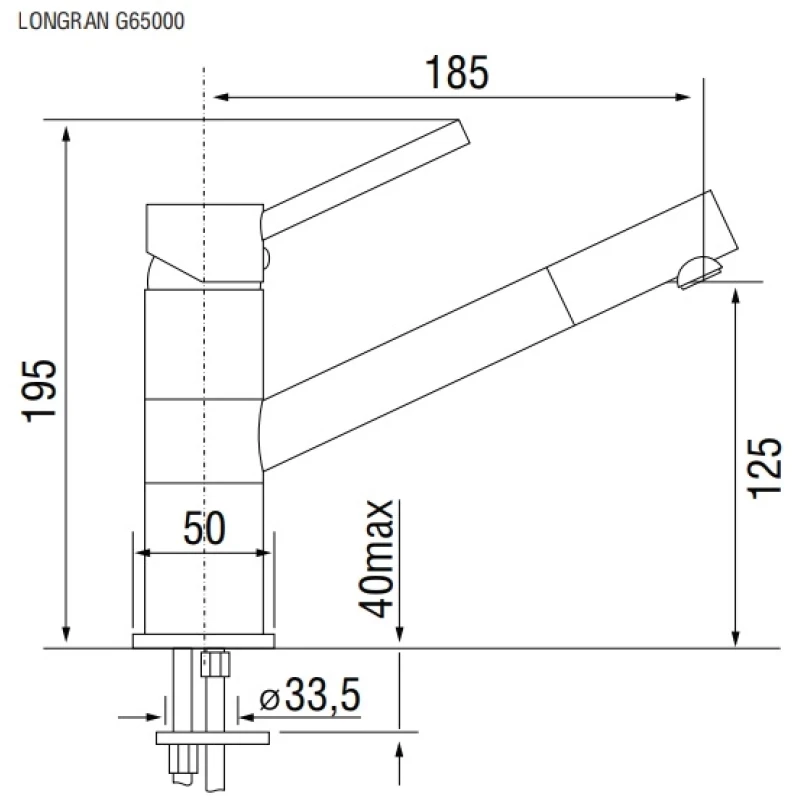 Смеситель для кухни оникс Longran Sprint Universal G65000 - 10