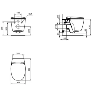 Изображение товара подвесной унитаз с сиденьем ideal standard dea aquablade t348701