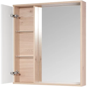 Изображение товара зеркальный шкаф 75x85,2 см белый глянец/дуб эврика акватон бостон 1a240302bn010