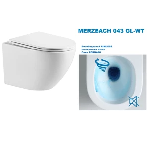 Изображение товара подвесной безободковый унитаз с сиденьем микролифт weltwasser merzbach 043 gl-wt